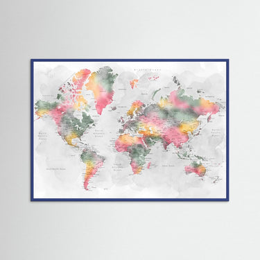 The Watercolour World Map Print