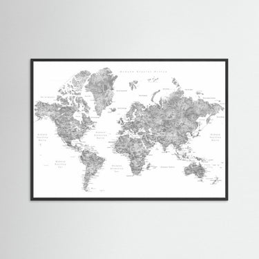 The Monochrome World Map Print