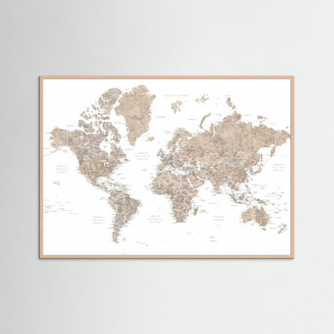 The Sepia Earth World Map Print