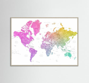 The Sunset Gradient World Map Print
