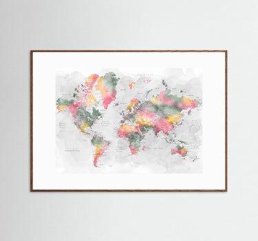 The Watercolour World Map Print