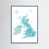 The Aquamarine British Isles Map Print