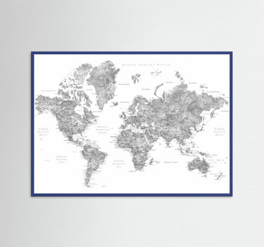 The Monochrome World Map Print