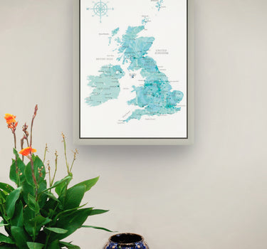 The Aquamarine British Isles Map Print