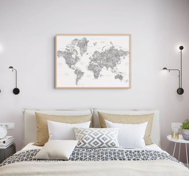 The Monochrome World Map Print