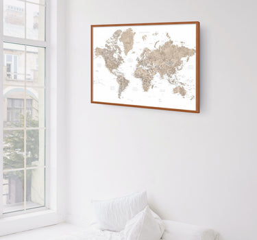 The Sepia Earth World Map Print