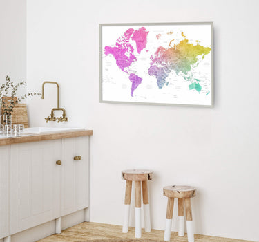 The Sunset Gradient World Map Print